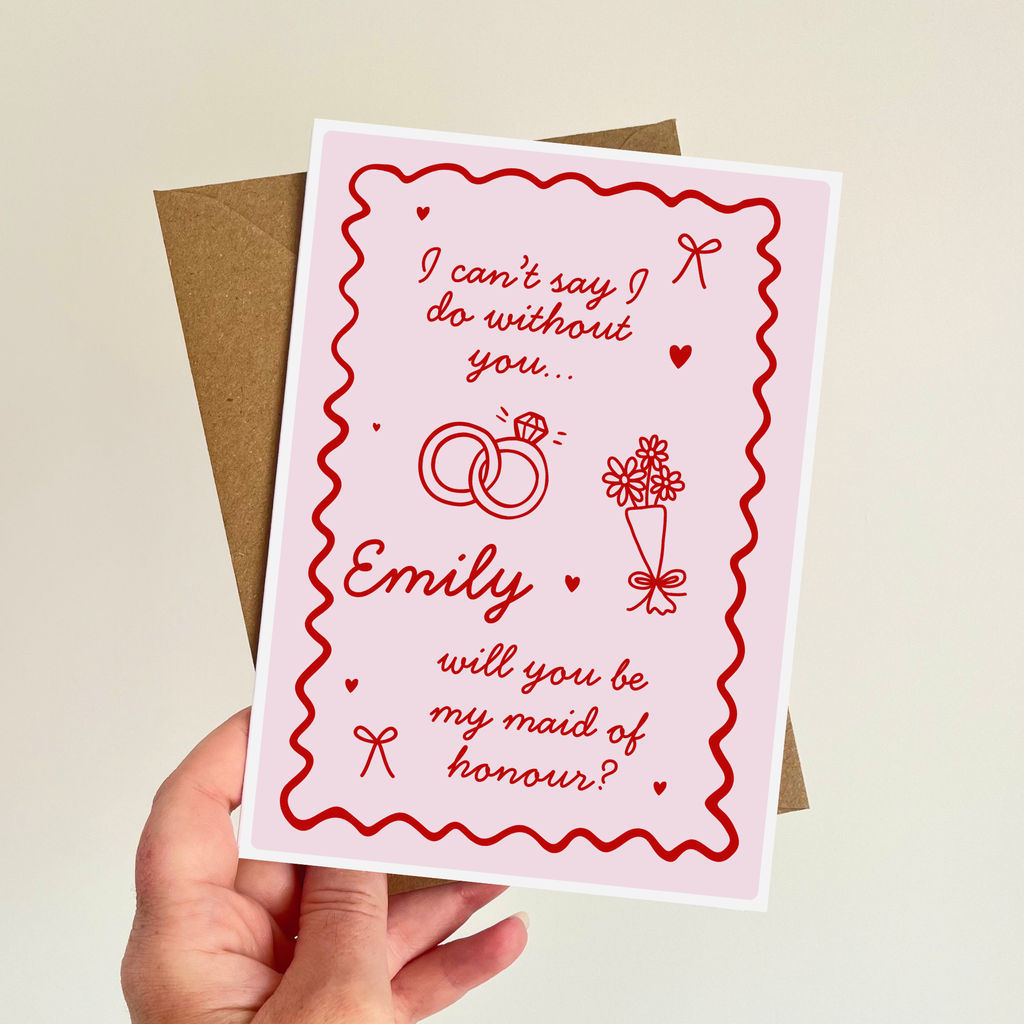 Will you be my Maid of Honour? Card Invite