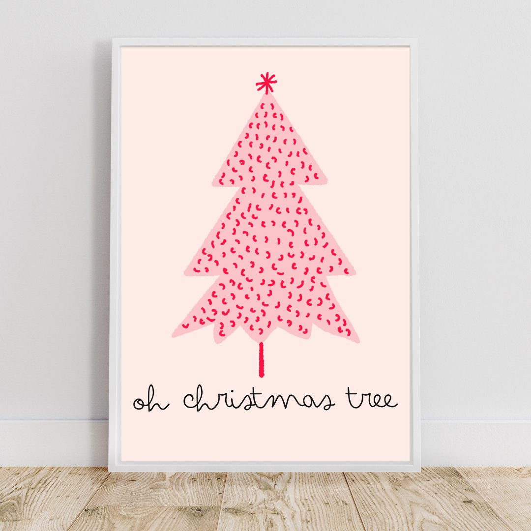 Oh Christmas Tree Pink - Wall Print