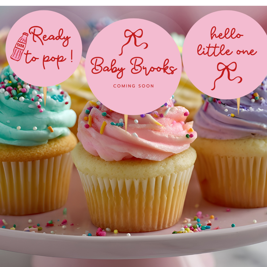 Personalised 'Ready to Pop!' - Baby Shower Cupcake Toppers